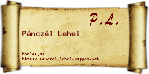 Pánczél Lehel névjegykártya